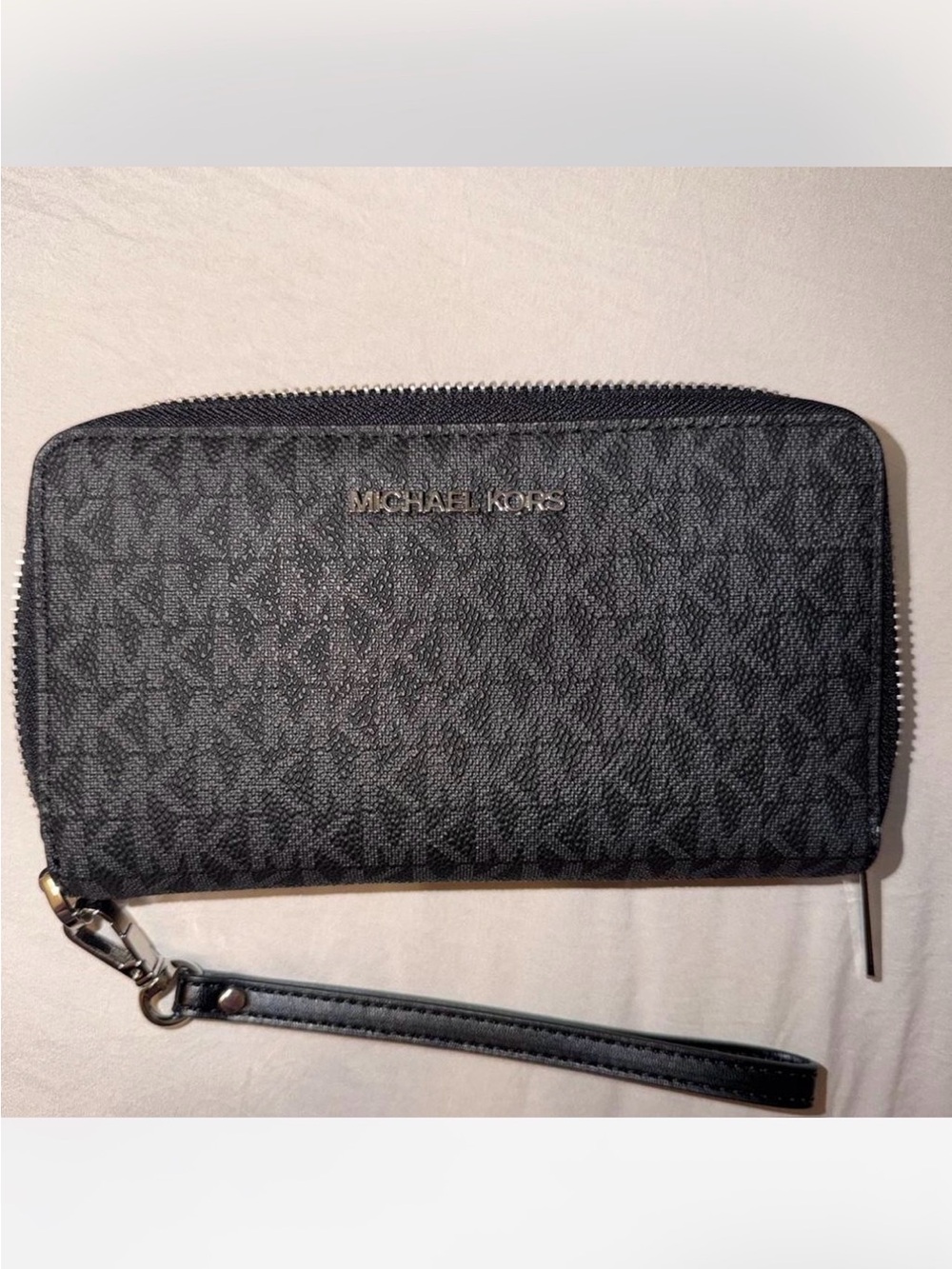 Michael Kors Black Logo Zip Wristlet
